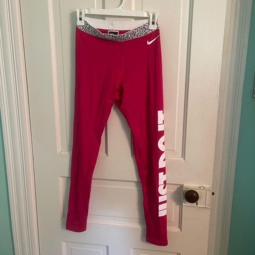 Pink Nike Pro Dri Fit Leggings